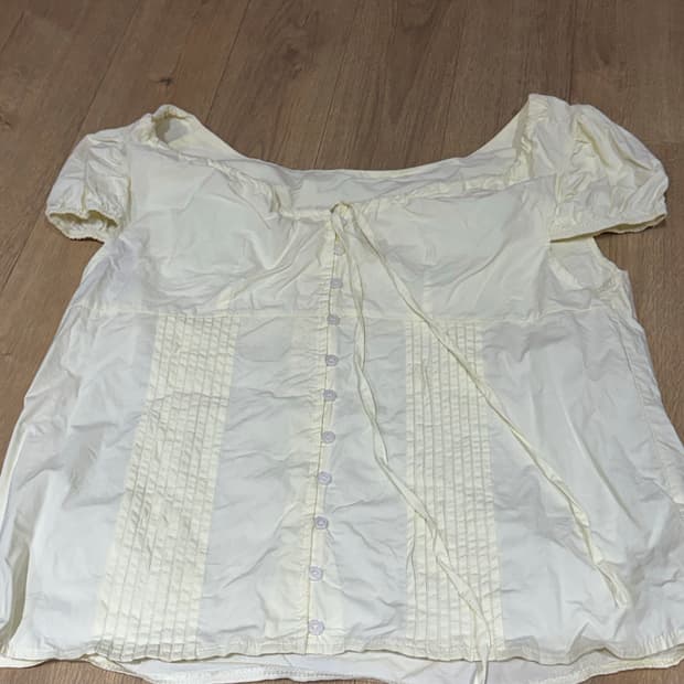 Twee 유포리아 퍼프 반팔 블라우스 옐로우