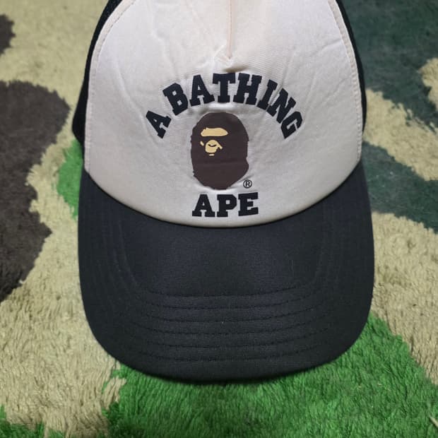 [OS]베이프 기본 컬리지 메쉬캡 블랙