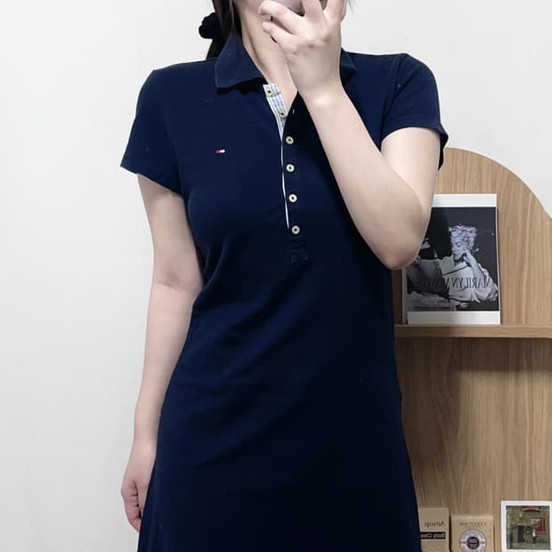 [정품] 타미 네이비 버튼 반팔원피스 [ M ]