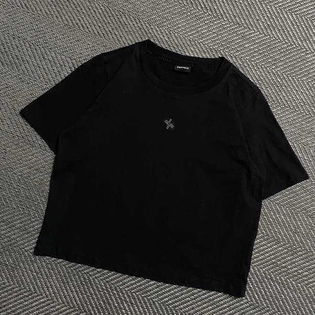 젝시믹스 센터로고 크롭 반팔 티셔츠y 5250