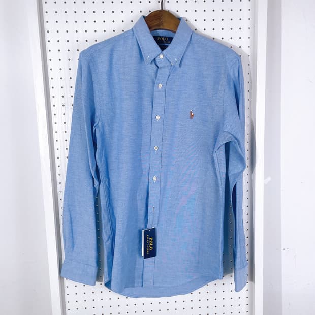 (정품/새상품) 폴로 랄프 로렌 스카이블루 슬림핏 스트레치 옥스포드 셔츠