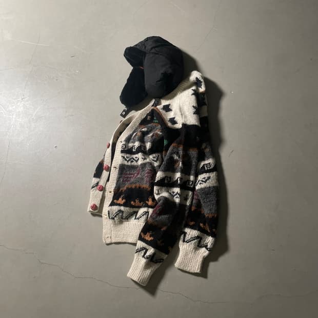 80‘s vintage  Alpaca hand  Knit Cardigan