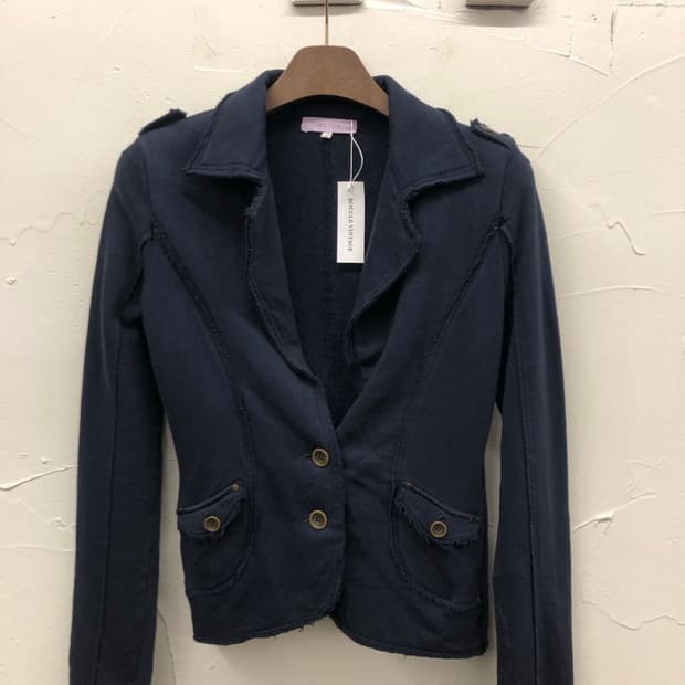 acide 코튼 견장 블레이저 네이비