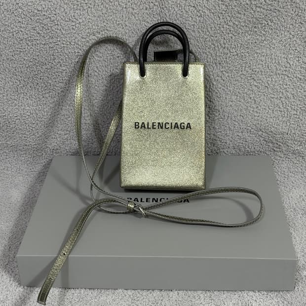 Balenciaga phone holder bag Glossy silve