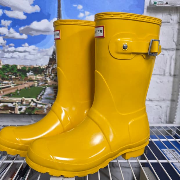 헌터 숏 여성 레인부츠 230~235 옐로우 숏글로스 LB70