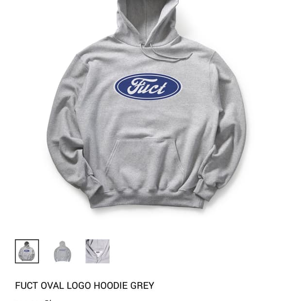  FUCT OVAL LOGO HOODIE GREY M 구매합니다