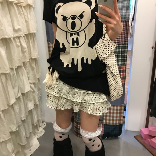 히스테릭글래머 퍽베어 반팔 티셔츠 