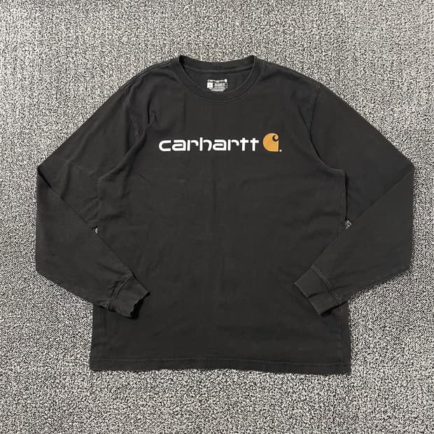 빈티지9. 칼하트 빈티지 시그니처 빅 로고 긴팔 티셔츠 롱 슬리브