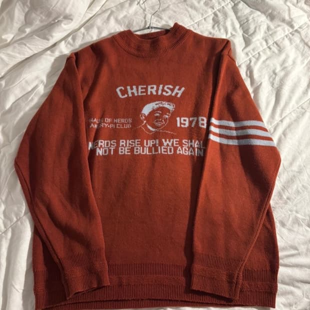 스컬프터 브릭 레드 오버핏 니트