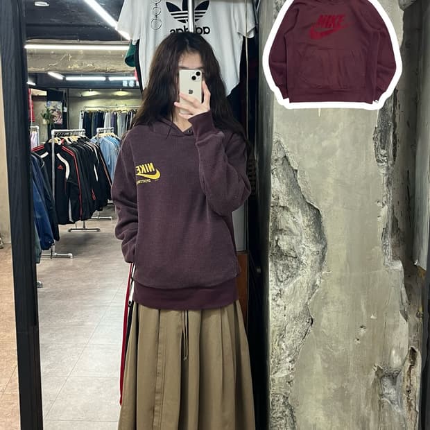 나이키 리버시블 후드티 버건디 95 #csz2435