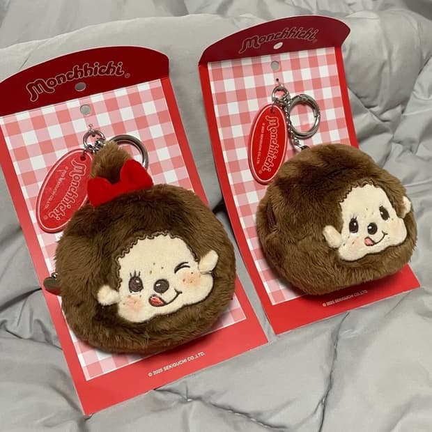 몬치치 여아 남아 페이스 마스코트 얼굴 키링 인형 파우치