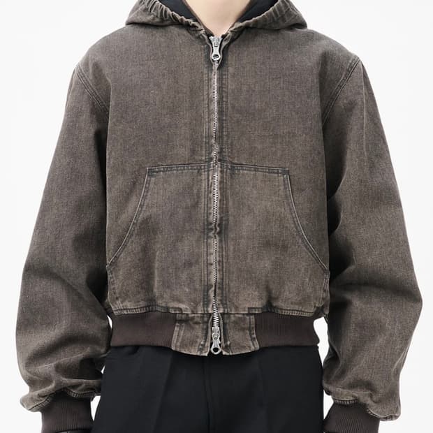 아워레가시 뱅크 자켓 블랙 빈티지 워싱