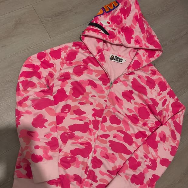 급처 오늘만 BAPE 핑크 카모 후드집업