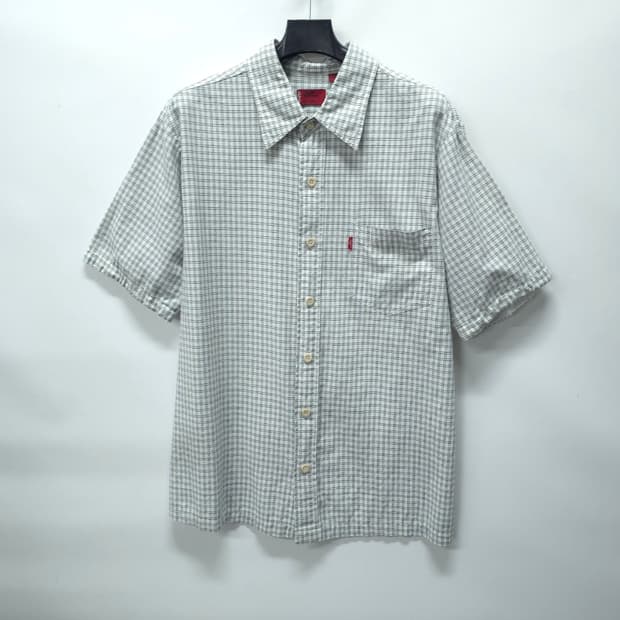 리바이스 레드탭 시어서커 체크 반팔 셔츠 XL(100)