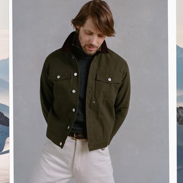 Drake’s trucker jacket olive 드레익스 트러커 자켓