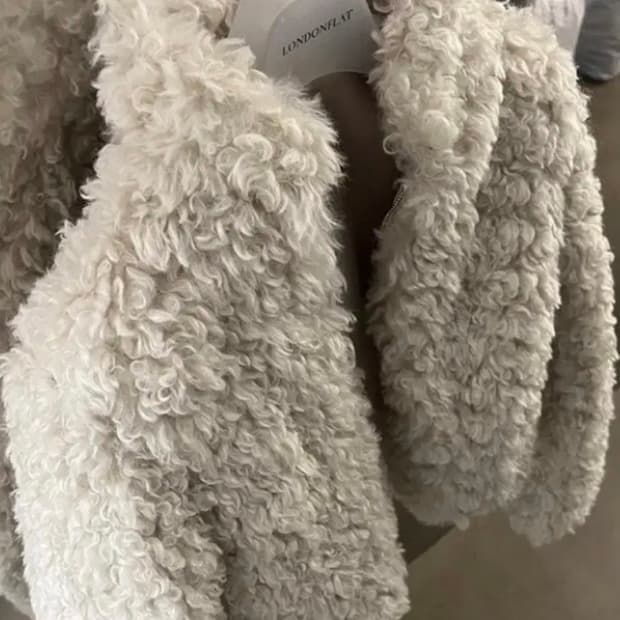 런던플랏 양모 퍼자켓