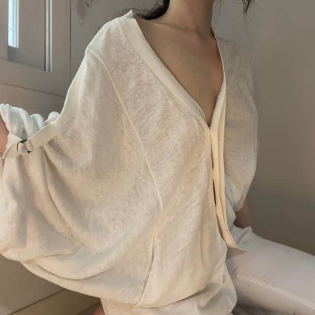 sheer v neck cardigan