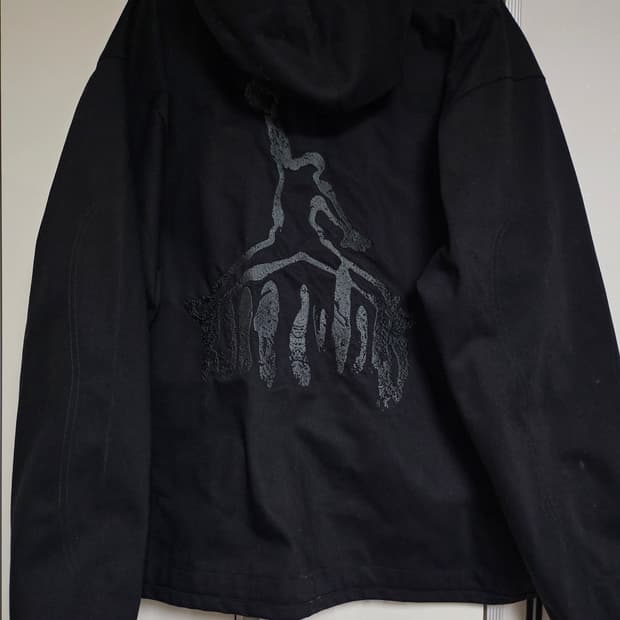조던 x 트래비스 스캇 하프 집 자켓 블랙 (XL)