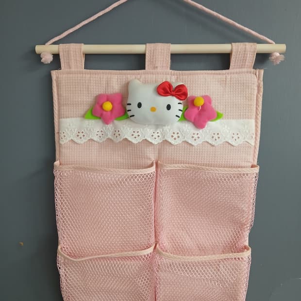 고전 빈티지  핑크 헬로키티 월 포켓