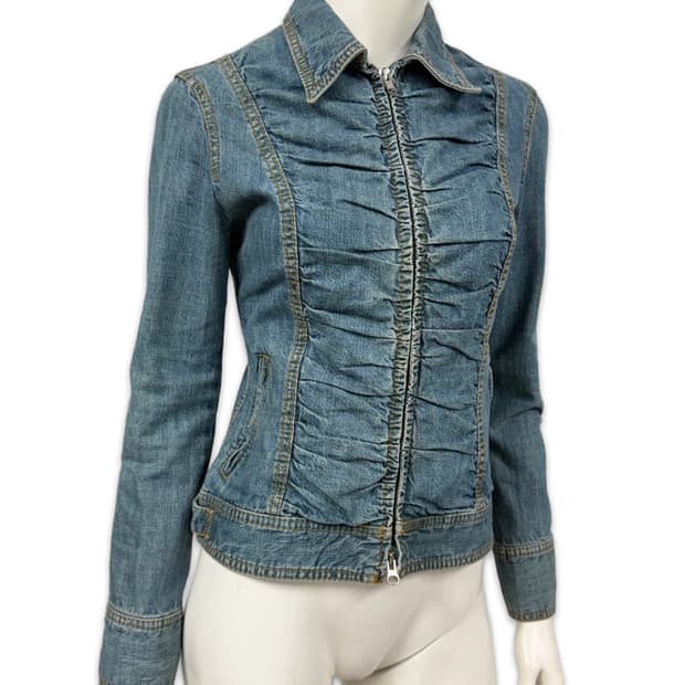 빈티지 Pinky & Dianne 셔링 데님 집업 자켓