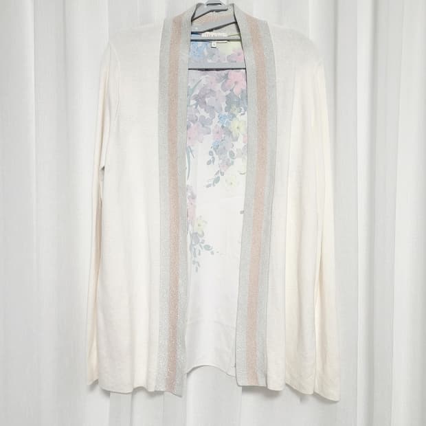 테드베이커 실크혼방 시퀸사포인트 오픈형 가디건 (55) 