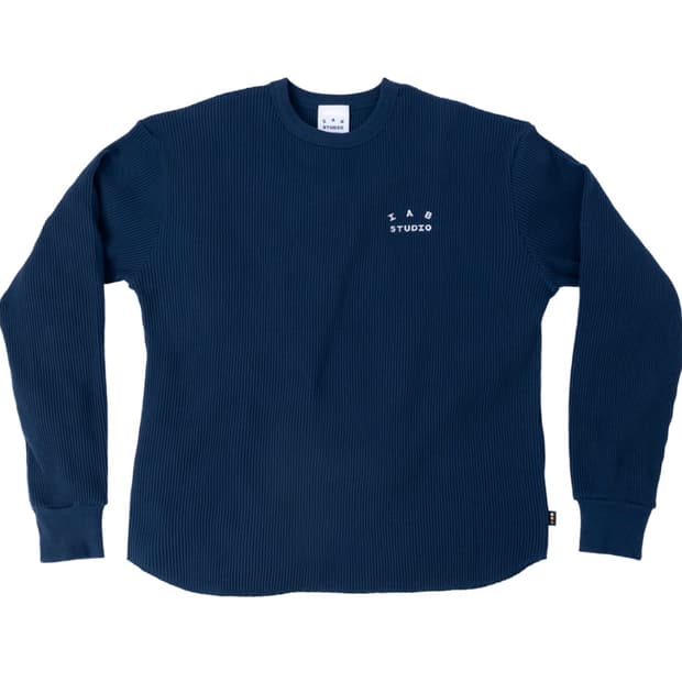 [S] 아이앱 스튜디오 아이앱 와플 롱슬리브 네이비