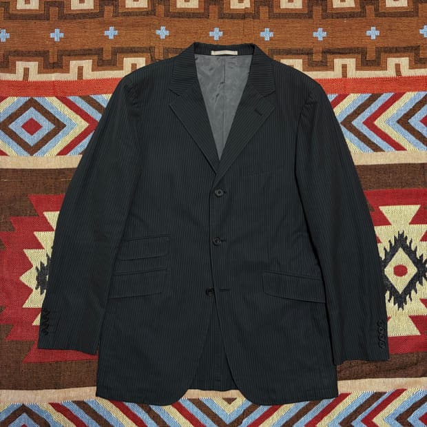 100-105) 버버리 블랙라벨 스트라이프 블레이저 3버튼