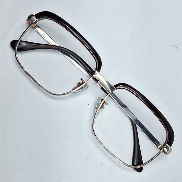 80s 일본 빈티지/no.5117 브로우라인 하금테 안경테 티타늄코패드