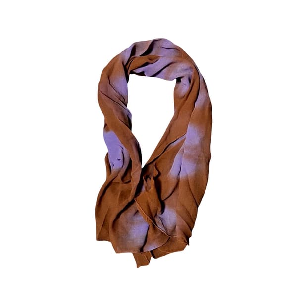 Brown & Violet Japanese Vintage Scarf
