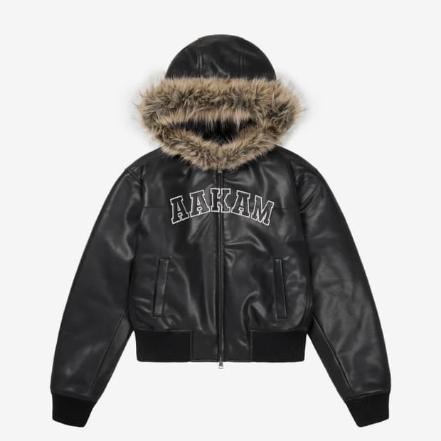 아캄 후드 퍼 레더 자켓 Hooded Fur Leather Jacket
