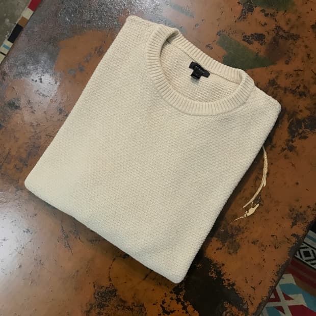 J crew 제이크루 오트밀 베이지 코튼 니트 남성 105 사이즈