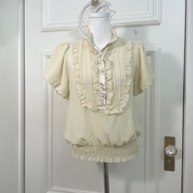butter yellow ruffle princess blouse
