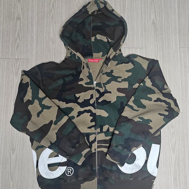 정품)슈프림 카모 후드집업 M