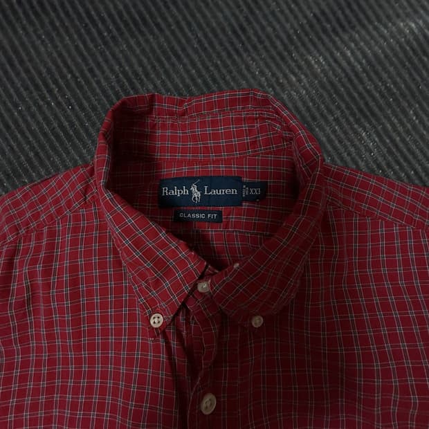 폴로 랄프로렌 레드 체크셔츠