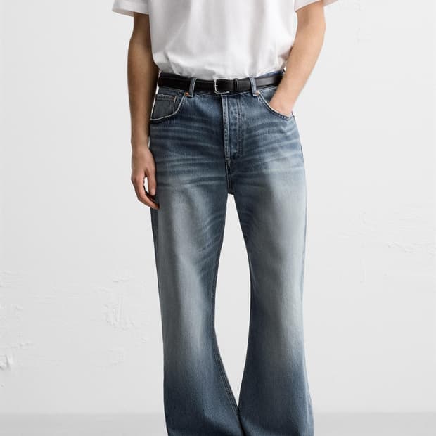 자라 / 배기 플레어 핏 데님팬츠 블루 / 44