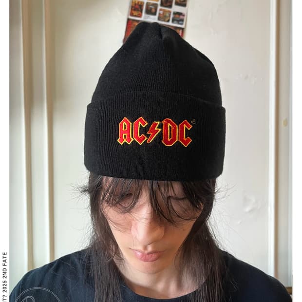 UK Vintage AC/DC Logo Boot Knit Beanie