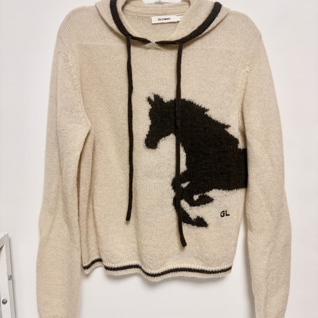 글로니 COZY CRITTER HOODED KNIT/ IVORY / S