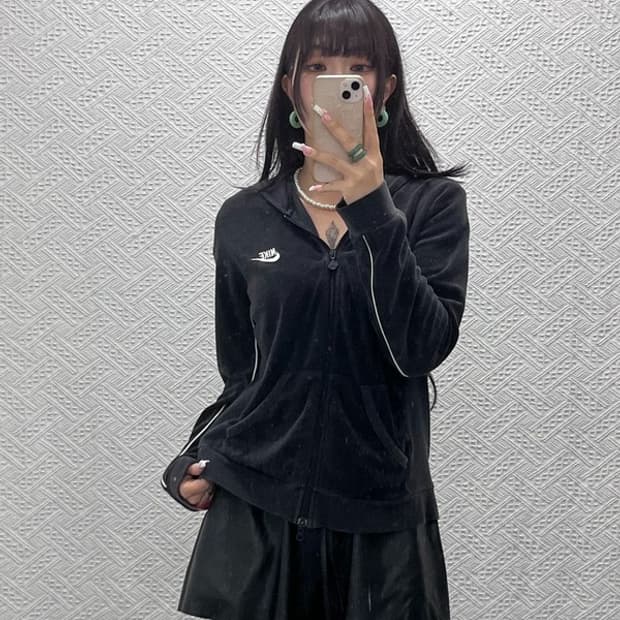 나이키 캐주얼 스트릿 펑크 벨벳 벨루어 후드집업 XL C13864