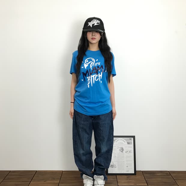 Diesel Miami Bitch Graphic Blue T-Shirt