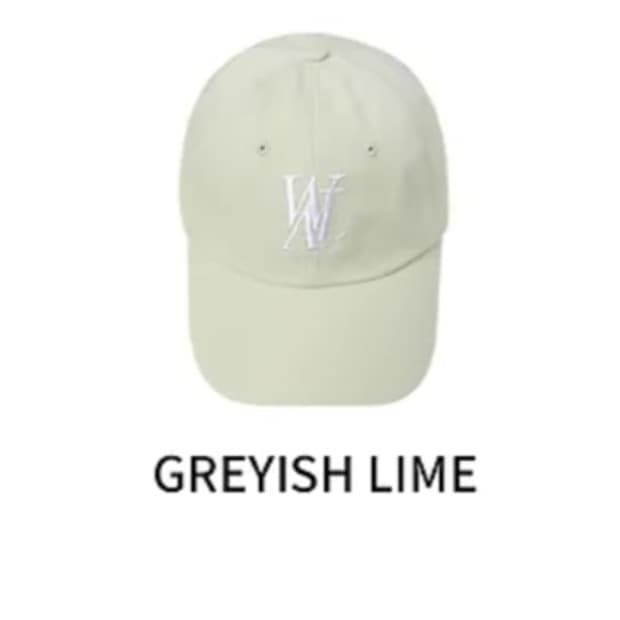 [택달린새상품] 우알롱 시그니처 로고 볼캡 그레이쉬 라임 s