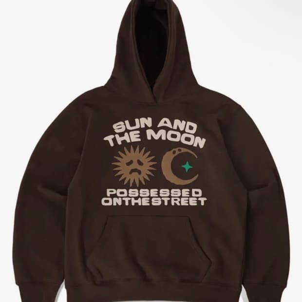 포츠 POTS 선앤문 브라운 후드티