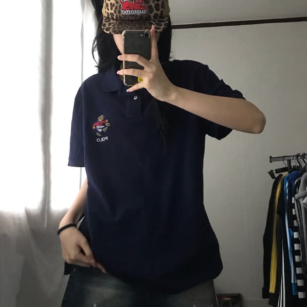 폴로 네이비 베어 반팔티셔츠
