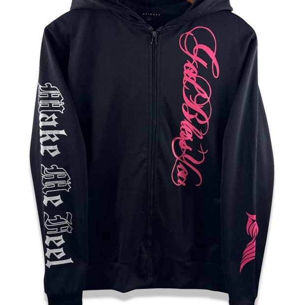 JPN Y2K 펑크 갸루 레터링 글리터 후드집업3067