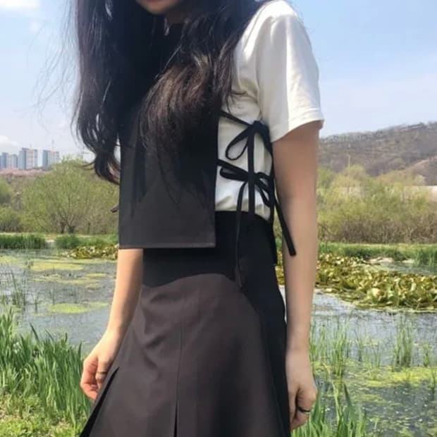 모던 사이드 리본 베스트