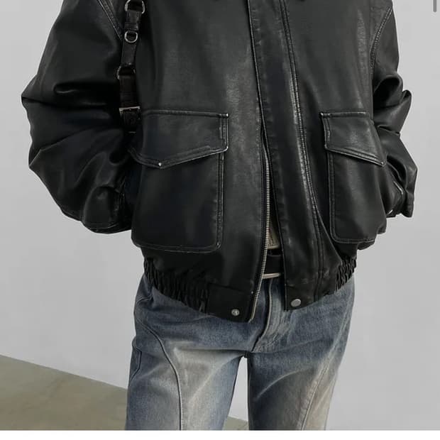 블랙업 켈러디 빈티지 레더 점퍼 패딩 (4온스)