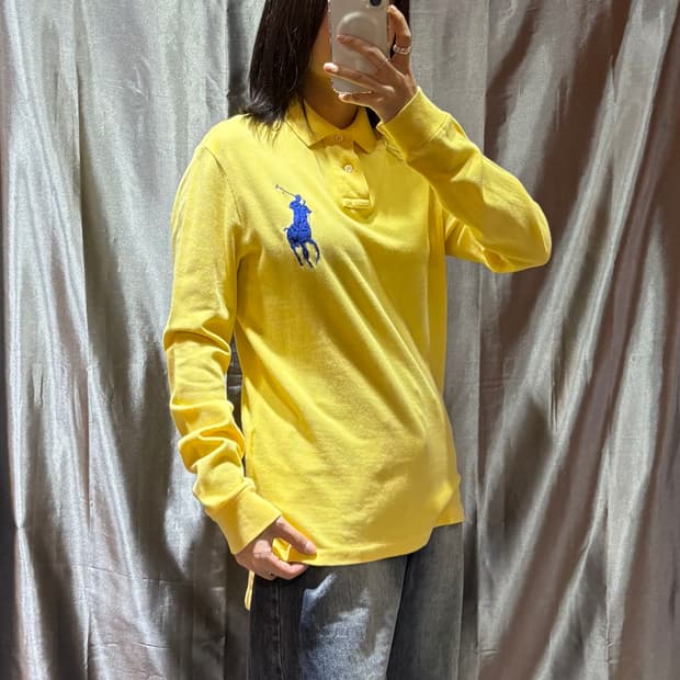 M 폴로랄프로렌 빅로고 블루포니 옐로우 롱슬리브