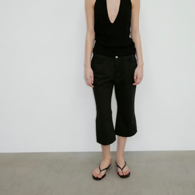 구해요)) Repos WASHED COTTON CAPRI PANTS M