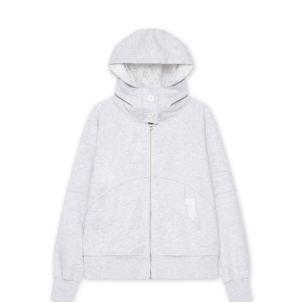 베이비랩 eggshell hoodie jk in white melange