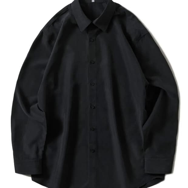 아노블리어 루즈핏 미니멀 레이온 셔츠 블랙 XL