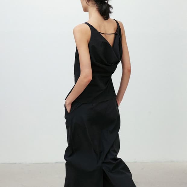 Rrace Back Cowl Neck Sleeveless Blouse